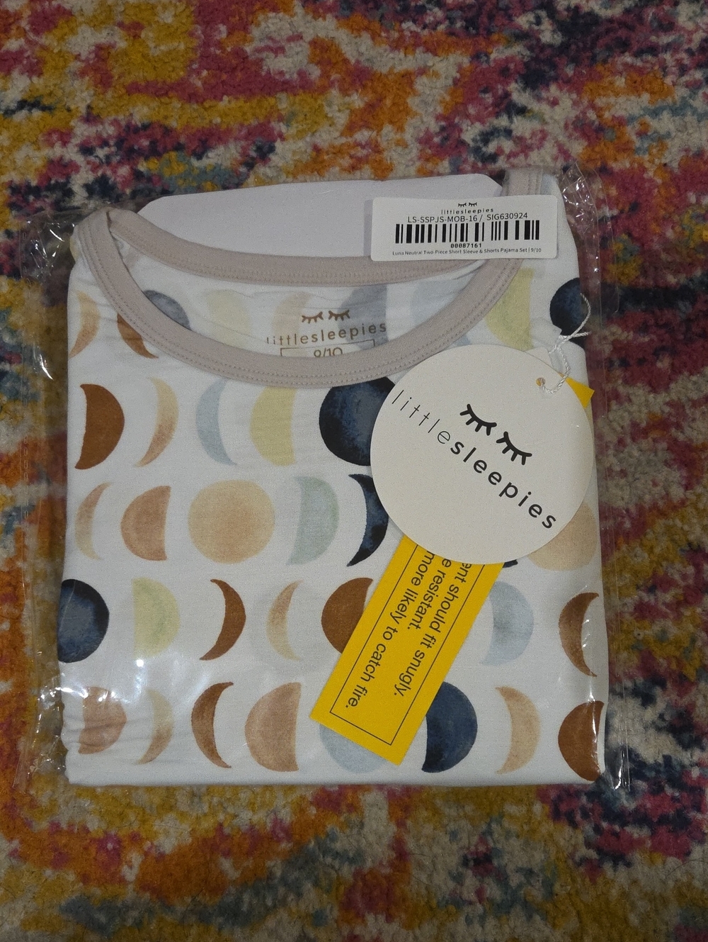 Little Sleepies Luna Neutral Short Sleeve & Shorts PJ Set